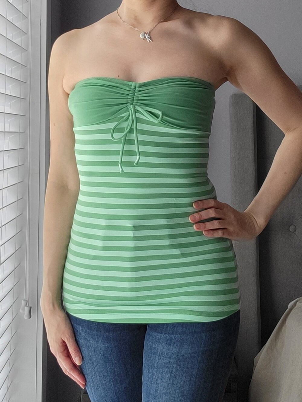 Garage Y2K Strapless Stripe Top - Picture 1 of 5